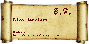 Biró Henriett névjegykártya