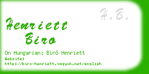 henriett biro business card