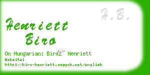 henriett biro business card